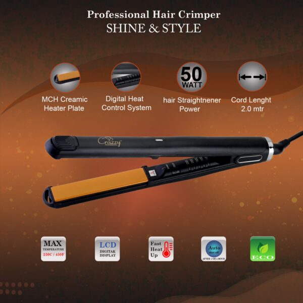 Crazzy professional hair straightener Ionic titanium