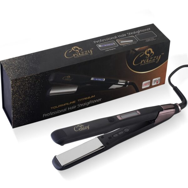 Crazzy professional hair straightener Tourmaline titanium