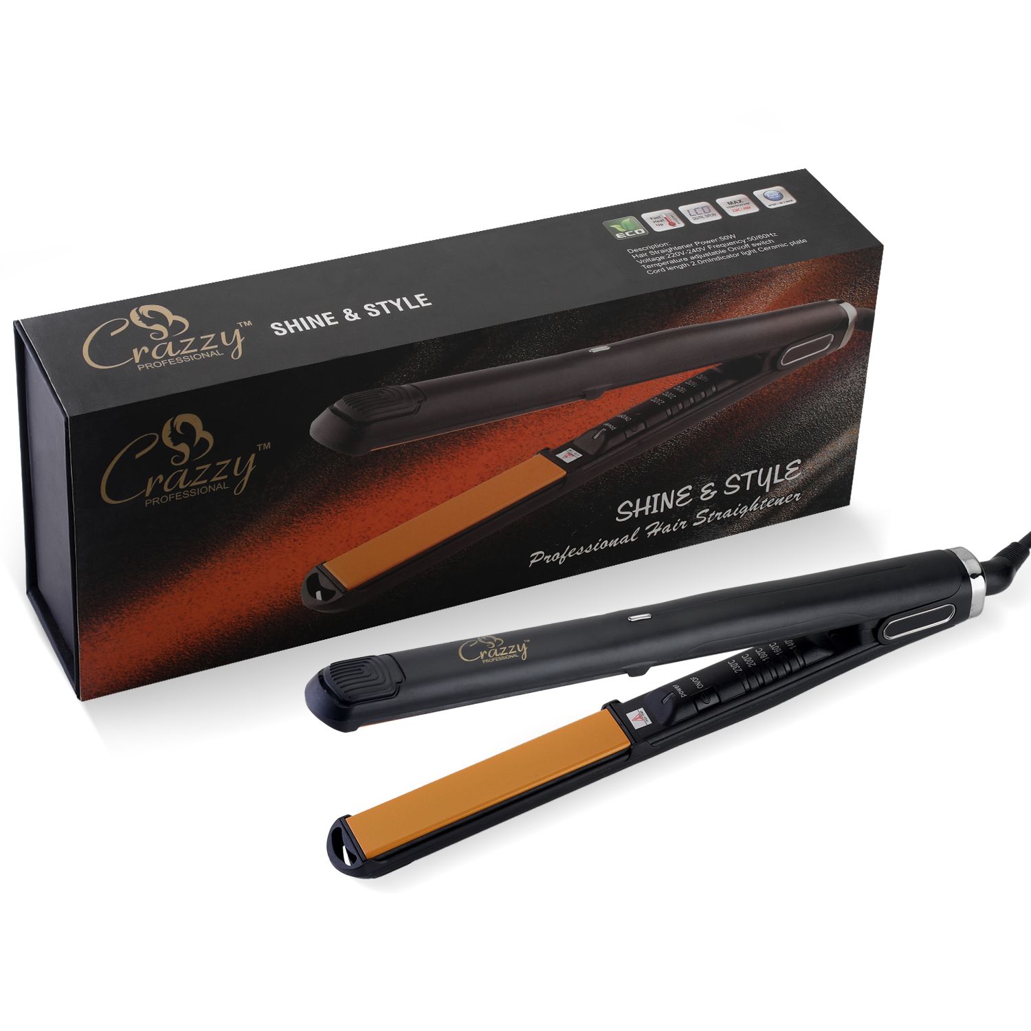 Crazzy Professional Shine and Style Hair Straighte...