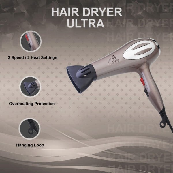 Crazzy Professional Ultra Hair Dryer features