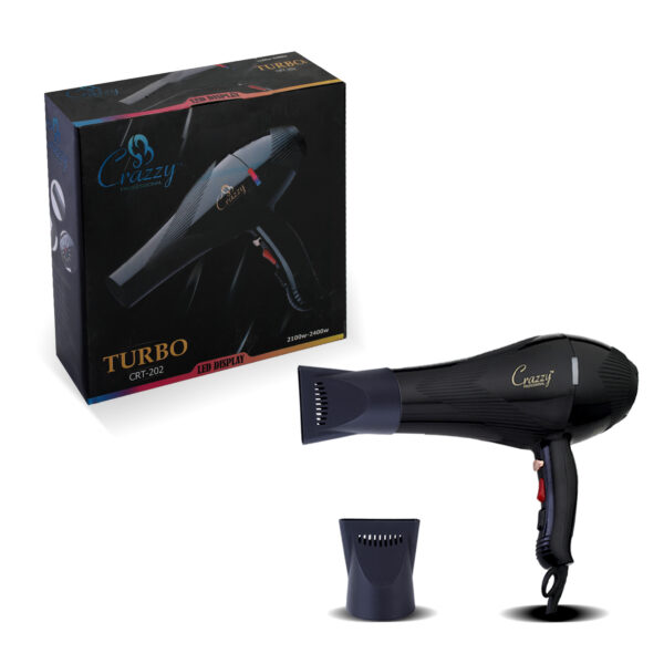 Crazzy Professional Turbo Hair Dryer Black