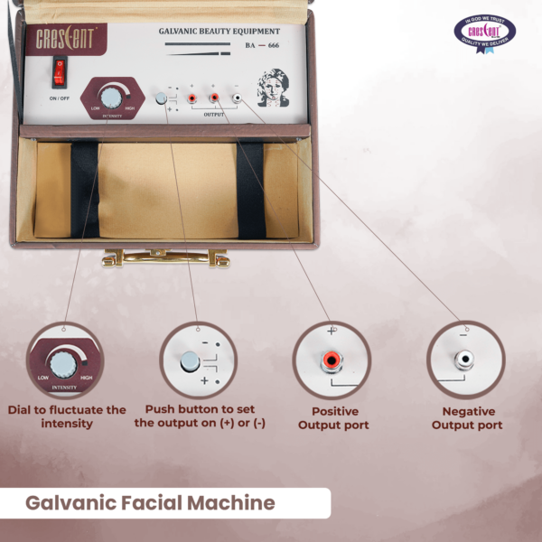 Crescent Premium Galvanic Machine for Smooth and Bright Skin dials uses