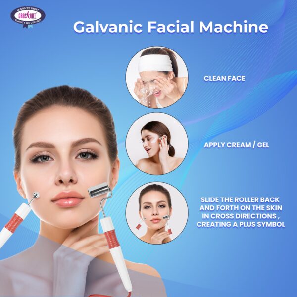 Crescent Galvanic Machine for Smooth and Bright Skin before use preparation