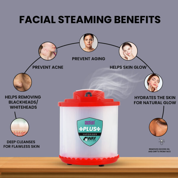 crescent plus facial steamer vaporizer red