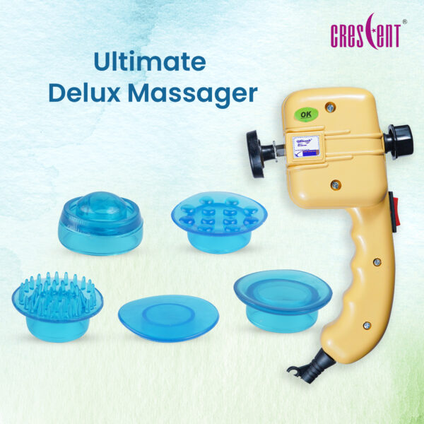 crescent delux electric body massager pain relieve device 5 attachment