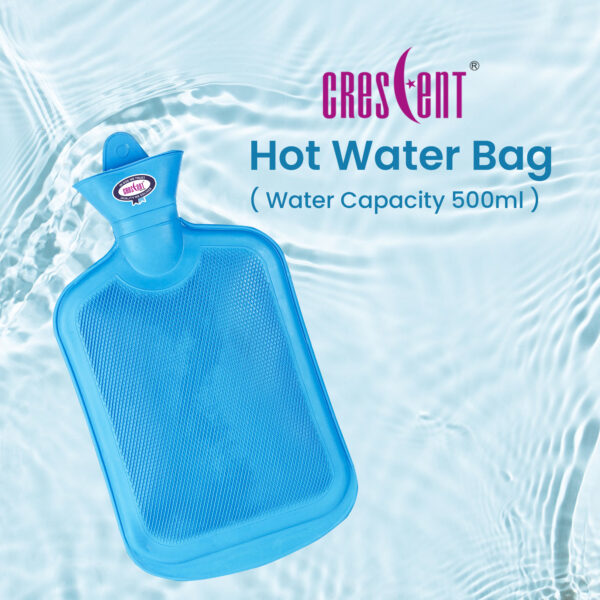 crescent hot water bag 500 ml water capacity blue