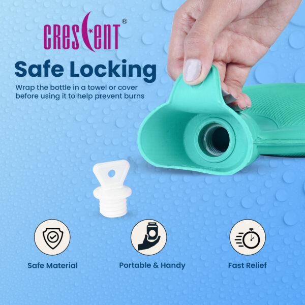 crescent hot water bag safe locking system