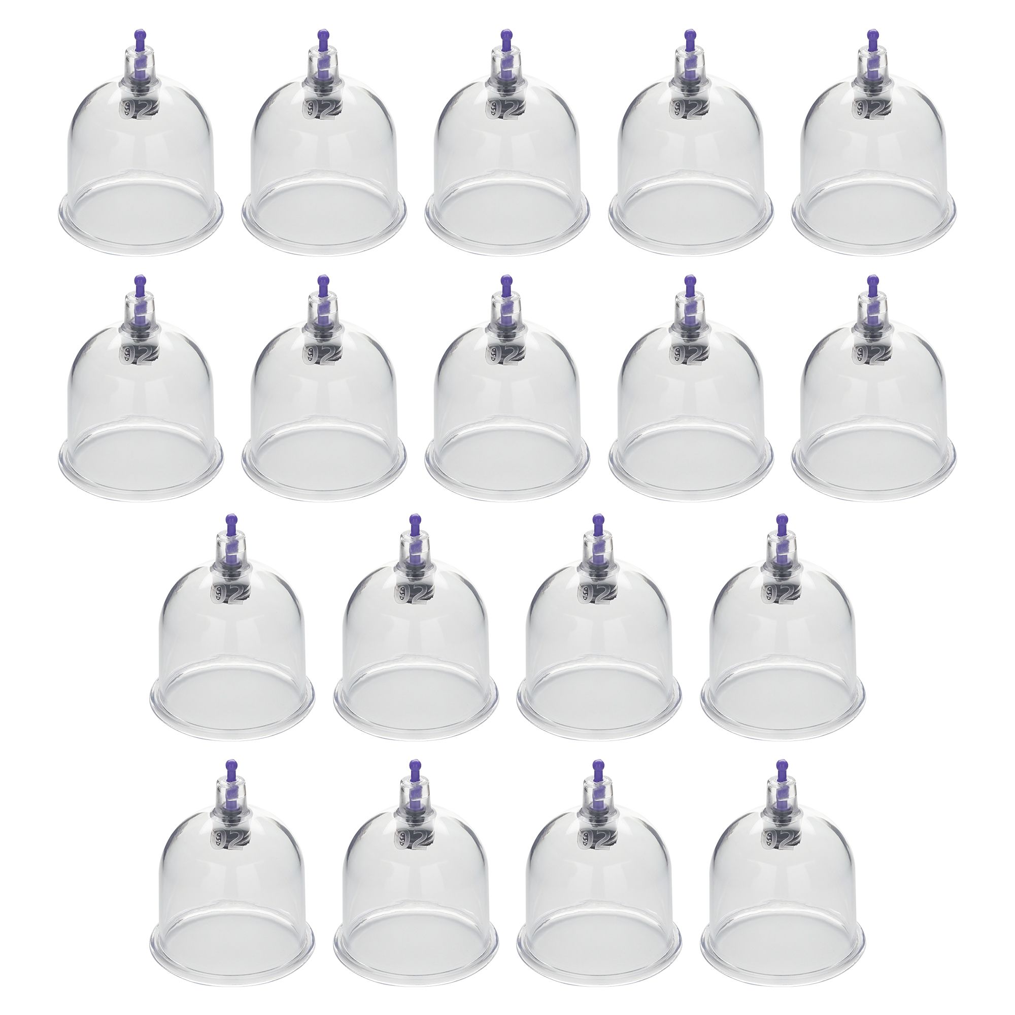 Crescent Hijama Cupping Therapy Cups(Only)| (Cup Size No:2, 18 Pcs)